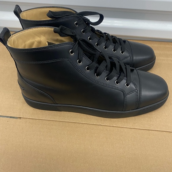 COPY - Christian Louboutin Louis Flat High Top Black  Sneakers Men - Picture 2 of 11
